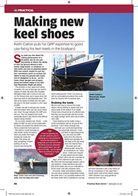 A Practical Boat Owner Article written by Keith Calton on making a protective keel shoe from glassfibre Page 1